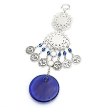 Load image into Gallery viewer, Evil Eye Wind Chimes Home Wall Hanging Decor Blue Evil Eye Wall Hanging Ornament With Round Eye Design Metal Home Decor Protection And Good Luck Charm Gift Blessing Protection Gift Dream Catcher Blue Rhinestone Wind Chimes