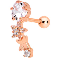 将图片加载到图库查看器,Clear Gem Rose Gold Tone Anodized Cascade Right Cartilage Earring