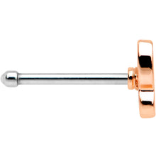 Load image into Gallery viewer, 20G 1/4 CZ Gem Rose Gold Tone Half Paved Butterfly Nose Bone