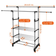 Load image into Gallery viewer, Extendable Garment Hanging Rack