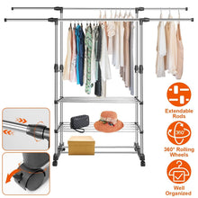 Load image into Gallery viewer, Extendable Garment Hanging Rack