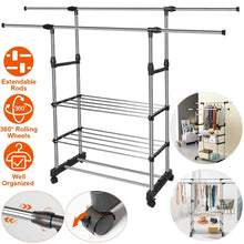 Load image into Gallery viewer, Extendable Garment Hanging Rack