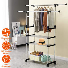 Load image into Gallery viewer, Extendable Garment Hanging Rack