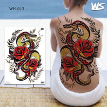 Load image into Gallery viewer, Extra Large Back Temporary Lion Tatoo Sticker Waterproof Black Luxury Big Modern Design For Mens