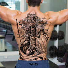 Load image into Gallery viewer, Extra Large Back Temporary Lion Tatoo Sticker Waterproof Black Luxury Big Modern Design For Mens