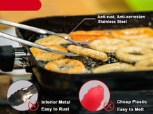 Load image into Gallery viewer, Extra Long Stainless Steel BBQ Tongs Salad Food Clips BBQ Flipping Tongs Non-Stick Kitchen Cooking Tools Stainless Steel and Non-Slip Heat Resistant Handle Great for Cooking Turning and Barbecue