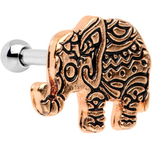 Load image into Gallery viewer, 16G 1/4 Rose Gold Tone Boho Elephant Tragus Cartilage Earring