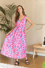 Load image into Gallery viewer, New Summer Abstract Floral V-Neck Maxi Dress β Elegant, Artistic Print, Flattering Silhouette, Sophisticated Glamour