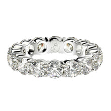 Load image into Gallery viewer, Round Cut Lab Grown Diamond Eternity Ring in 14k White Gold (4 cttw FG/VS2)