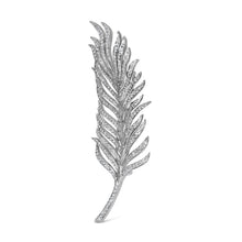 Load image into Gallery viewer, 18K White Gold 2 7/8 Cttw Diamond Feather Brooch Pin (G-H Color, VS1-VS2 Clarity)