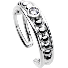 将图片加载到图库查看器,Clear CZ Gem Silver Plated Cocktail Party Toe Ring