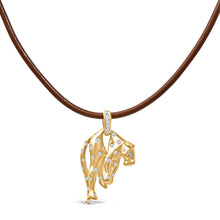 Load image into Gallery viewer, 18K 1.00 Cttw Diamond Cat and Bail Pendant Necklace Collar with Matte Finish (F-G Color, VS2-SI1 Clarity)