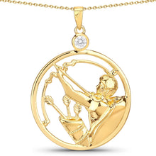 Load image into Gallery viewer, 0.33 Carat Genuine White Zircon .925 Sterling Silver Pendant