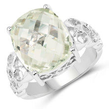 Load image into Gallery viewer, 6.74 Carat Genuine Green Amethyst .925 Sterling Silver Ring