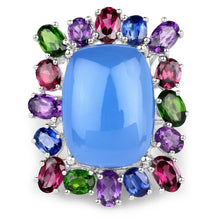 Load image into Gallery viewer, 26.67 Carat Genuine Multi Stones .925 Sterling Silver Ring