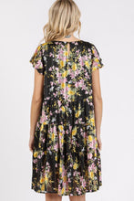 Load image into Gallery viewer, New Summer Flower Print Round Neck Flutter Sleeve Tiered Dress For Women – Feminine, Trendy, Romantic & Flattering Design