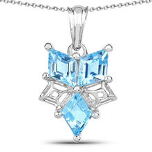 Load image into Gallery viewer, 4.65 Carat Genuine Blue Topaz .925 Sterling Silver Pendant