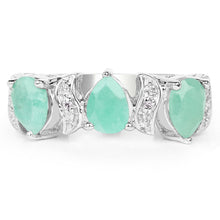 Load image into Gallery viewer, 1.87 Carat Genuine Emerald and White Topaz .925 Sterling Silver Ring