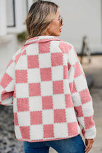 Load image into Gallery viewer, Elegant Checkered Snap Down Long Sleeve Teddy Jacket Soft & Warm Colorful Jacket