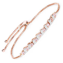 Load image into Gallery viewer, 0.89 Carat Genuine Morganite and White Topaz .925 Sterling Silver Bracelet