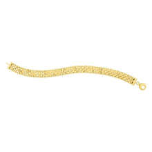 Load image into Gallery viewer, 14k Yellow Gold Faceted Panther Link Chain Bracelet