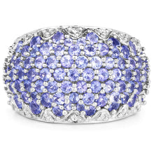 Load image into Gallery viewer, 3.01 Carat Genuine Tanzanite and White Diamond .925 Sterling Silver Ring