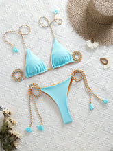 将图片加载到图库查看器,New Festival Flame Halter Bikini Set for Women – Triangle V-Neck Backless Two-Piece Swimsuit with Tie Side Bottoms & Adjustable Lace-Up Fit – Sleek Polyamide Swimwear for Koningsdag/King’s Day & Summer Beach Celebrations