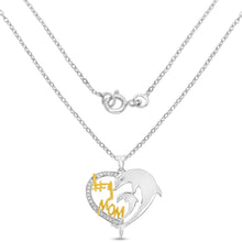 Load image into Gallery viewer, Two Tone Plated 0.14 Carat Genuine White Diamond .925 Sterling Silver Pendant