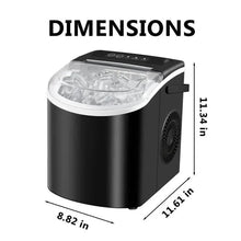 Load image into Gallery viewer, Countertop Portable Ice Maker – 26lb/24h, 9 Cubes/6min, Black