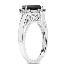 Load image into Gallery viewer, 1.99 Carat Genuine London Blue Topaz & White Topaz .925 Sterling Silver Ring