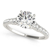 Load image into Gallery viewer, 14k White Gold Diamond Engagement Ring With Single Row Band (1 3/4 cttw)