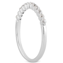 将图片加载到图库查看器,14k White Gold Floating Diamond Single Shared Prong Wedding Ring Band