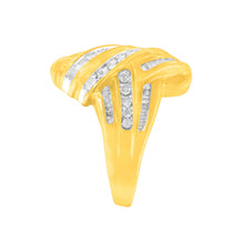 Load image into Gallery viewer, 10K Yellow Gold Diamond Bypass Ring (1.0 cttw, H-I Color, I2-I3 Clarity)