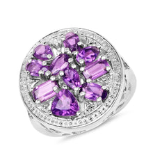 将图片加载到图库查看器,2.76 Carat Genuine Amethyst .925 Sterling Silver Ring