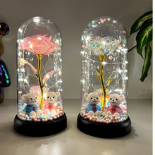 Load image into Gallery viewer, 1pc Glow-in-the-Dark Rose Flower Decoration with LED-like Glow - Elegant Tabletop Centerpiece in Clear Dome, Battery-Powered (AAA Not Included) - Perfect Gift for Valentine's, Mother'S Day, Weddings, Birthdays, Christmas - Wo