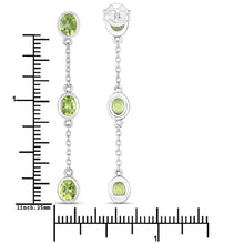 Load image into Gallery viewer, 2.10 Carat Genuine Peridot .925 Sterling Silver Earrings