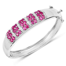 Load image into Gallery viewer, 6.65 Carat Genuine Ruby and White Topaz .925 Sterling Silver Bracelet