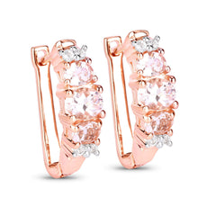 Load image into Gallery viewer, 1.32 Carat Genuine Morganite and White Topaz .925 Sterling Silver Earrings