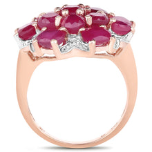 Load image into Gallery viewer, 14K Rose Gold Plated 4.52 Carat Genuine Glass Filled Ruby .925 Sterling Silver Ring