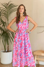 Load image into Gallery viewer, New Summer Abstract Floral V-Neck Maxi Dress β Elegant, Artistic Print, Flattering Silhouette, Sophisticated Glamour