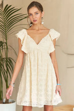 Load image into Gallery viewer, Tie Back V-Neck Ruffle Sleeve Summer Dress For Women – Elegant, Chic & Trendy V-Neck Fluttering Dress with Ruffles & Tie Detail