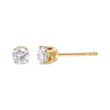 Load image into Gallery viewer, 14K Yellow Gold 1/2 Cttw Round-Cut Diamond Solitaire Stud Earrings (O-P Color, SI2-I1 Clarity)