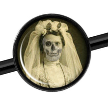 Load image into Gallery viewer, 14G Skeleton Bride Halloween Black Industrial Barbell 37mm