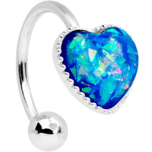 Load image into Gallery viewer, Blue Faux Opal Sacred Heart Non Pierced Ear Cuff