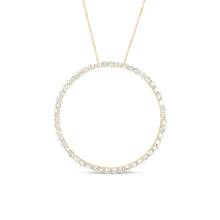 Load image into Gallery viewer, 10K Yellow Gold Plated .925 Sterling Silver 4 Cttw Diamond Circle Hoop 18" Pendant Necklace (J-K Color, I1-I2 Clarity)