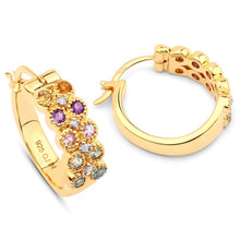 Load image into Gallery viewer, 0.76 Carat Genuine Multi Stones .925 Sterling Silver Earrings