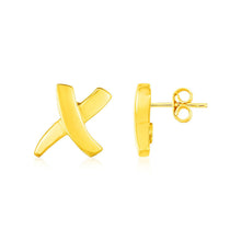 Load image into Gallery viewer, 14K Yellow Gold X Earrings