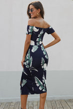 Load image into Gallery viewer, Charming Printed Off-Shoulder Midi Dress with Slit Classy & Feminine Look