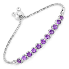 Load image into Gallery viewer, 2.64 Carat Genuine Amethyst .925 Sterling Silver Bracelet
