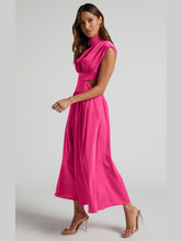 Load image into Gallery viewer, Modern Cutout Mock Neck Sleeveless Ruched Dress Elegant Dress For Women